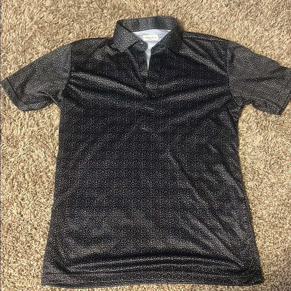 Men's Black Patterned Dress Shirt